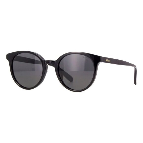 New MULBERRY Black Round SML257 0BLK Sunglasses Women - Picture 1 of 4